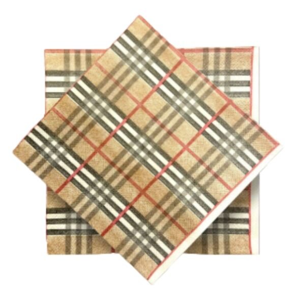 Burberry Check Pattern Printed Napkin